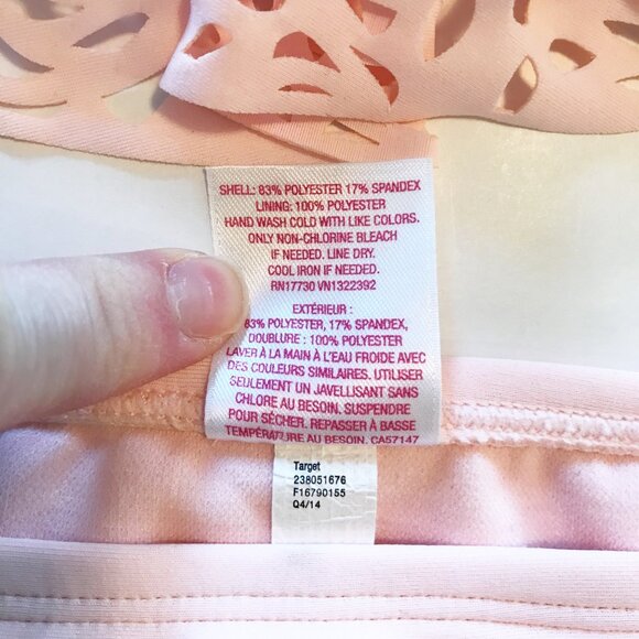 XHILERATION Pink Lace Overlay Bikini Two Piece Set Swimsuit Womens Small - Picture 7 of 10